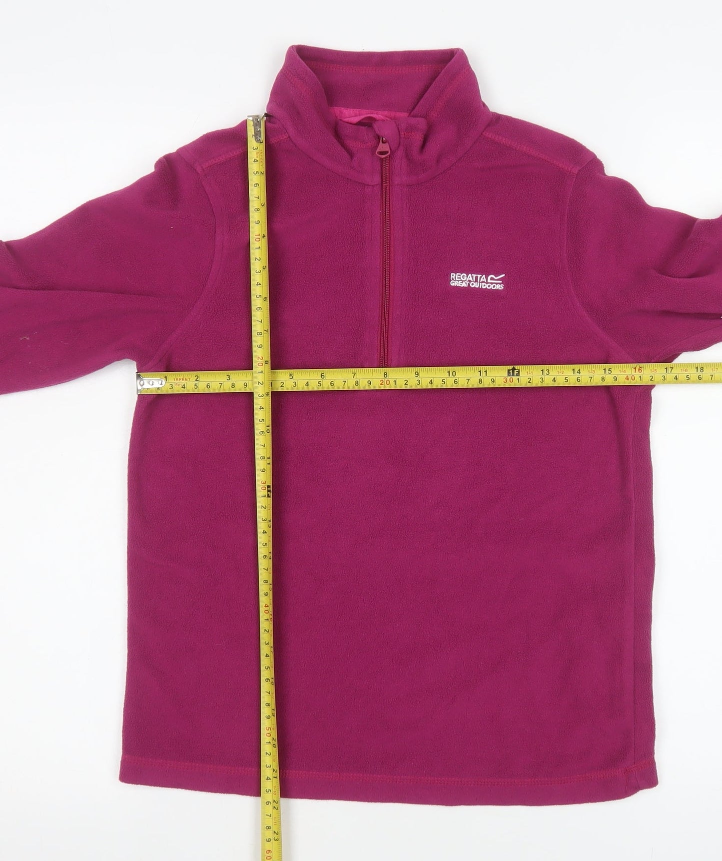 Regatta Girls Pink Fleece 1/4 Zip Pullover Sweatshirt Size 13 Years