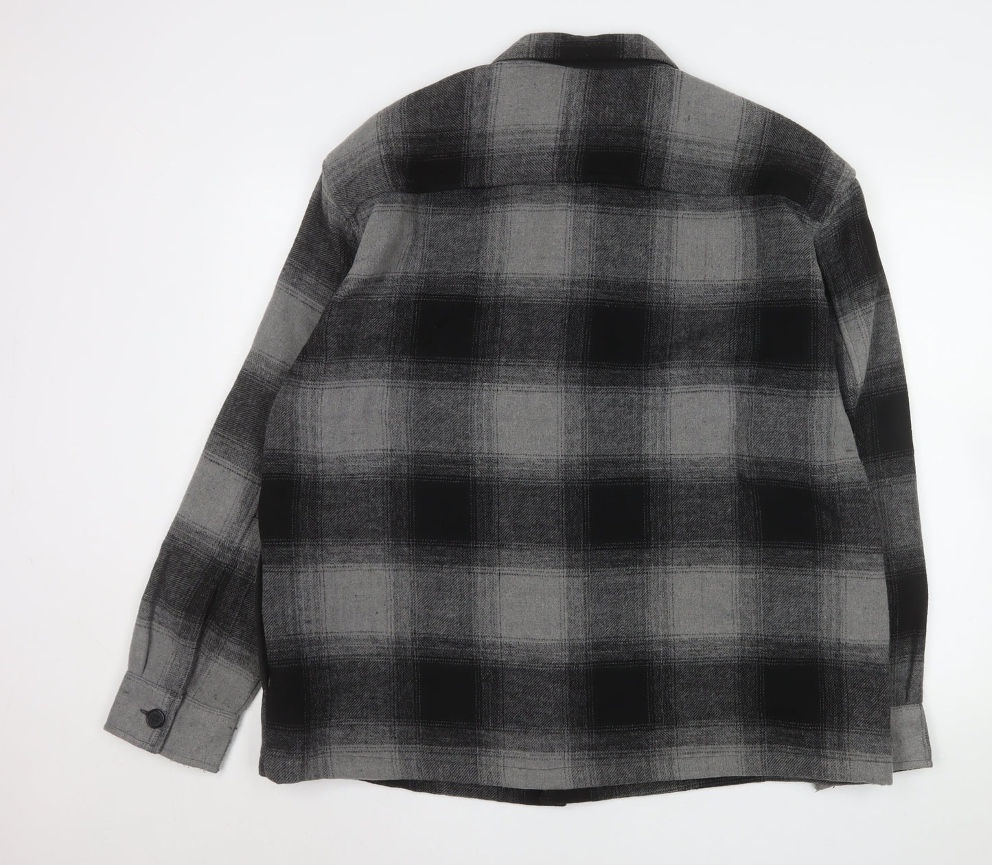 Marks and Spencer Men's Grey Check Flannel Jacket L Regular Fit