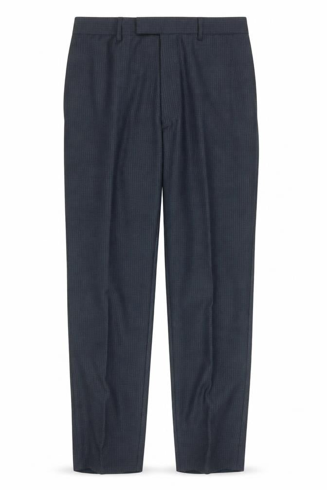 Kin by John Lewis Men's Blue Check Wool Blend Dress Trousers Size 36L