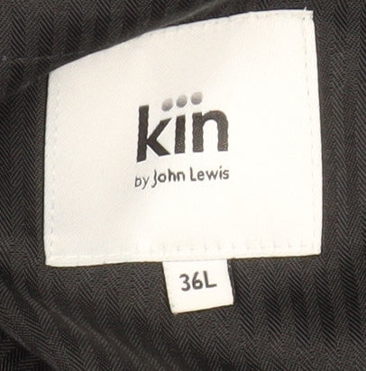 Kin by John Lewis Men's Blue Check Wool Blend Dress Trousers Size 36L