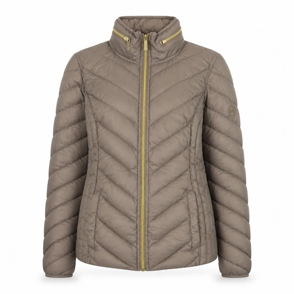 Michael Kors Women's Brown XS Puffer Jacket Lightweight Packable Down