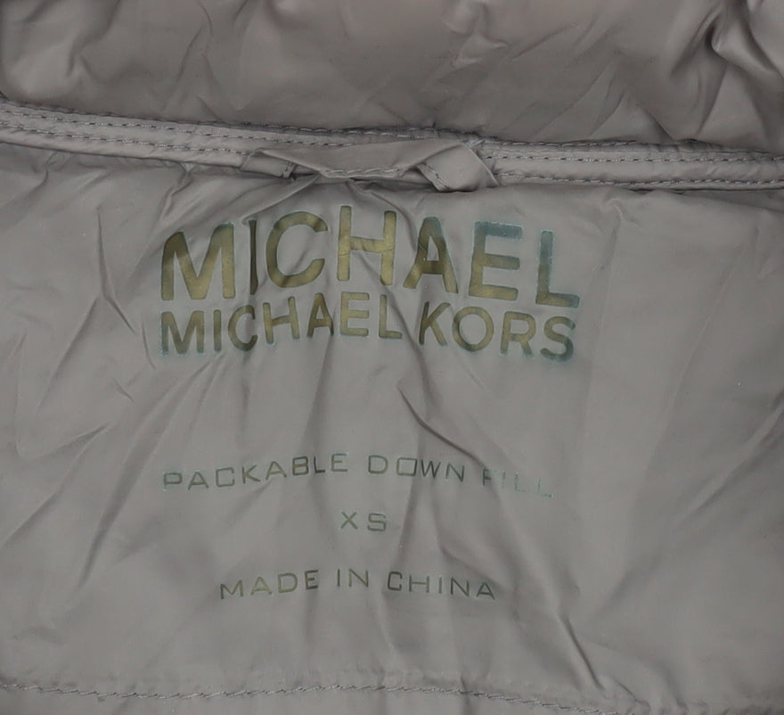 Michael Kors Women's Brown XS Puffer Jacket Lightweight Packable Down