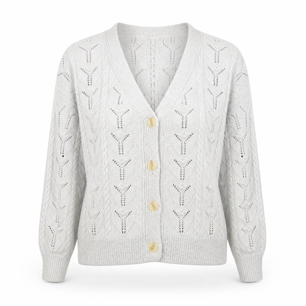 Marks & Spencer Womens Grey Cable Knit Button Cardigan M