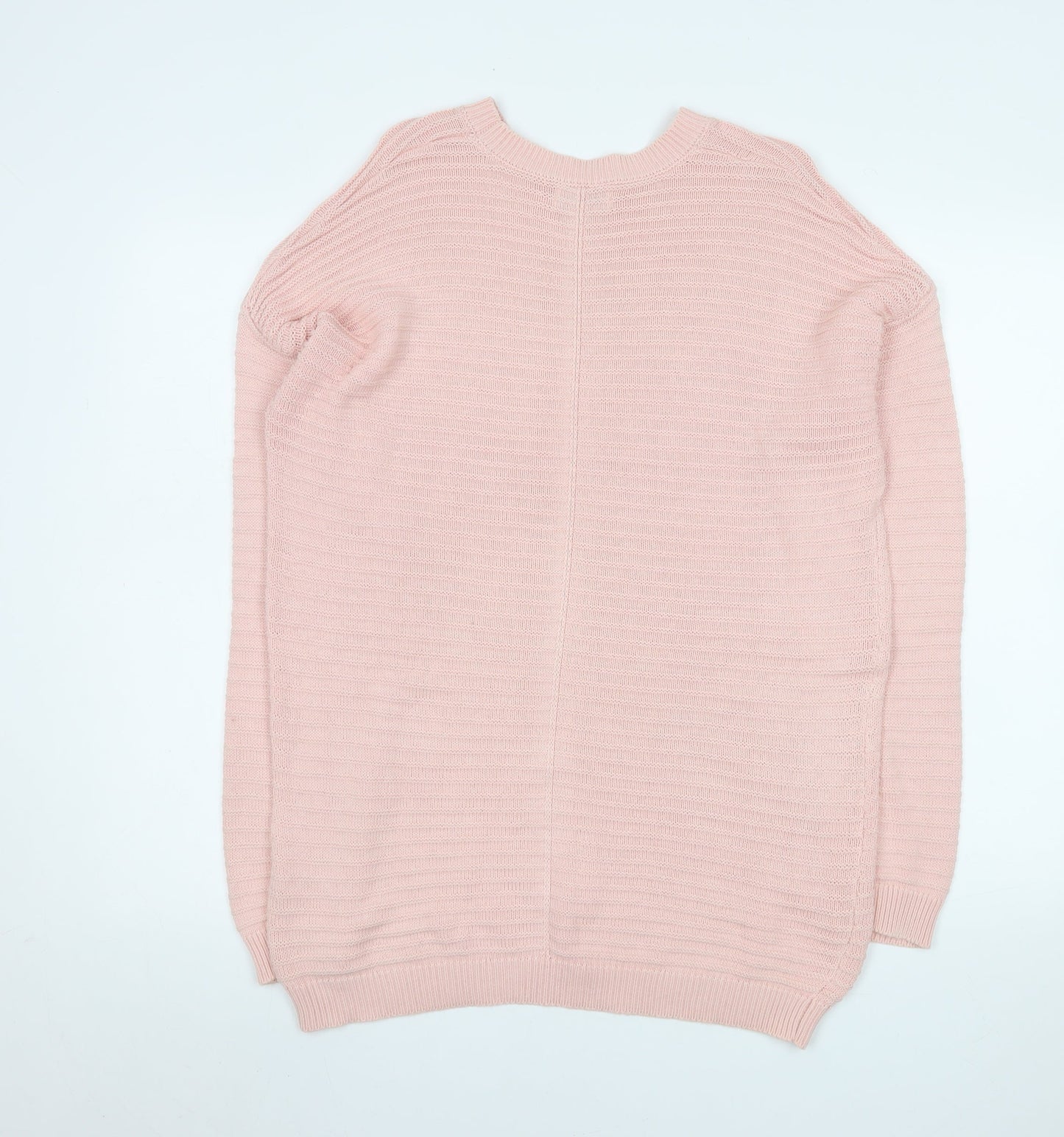Matalan Women Pink Large Cotton Acrylic Crew Neck Long Sleeve Jumper