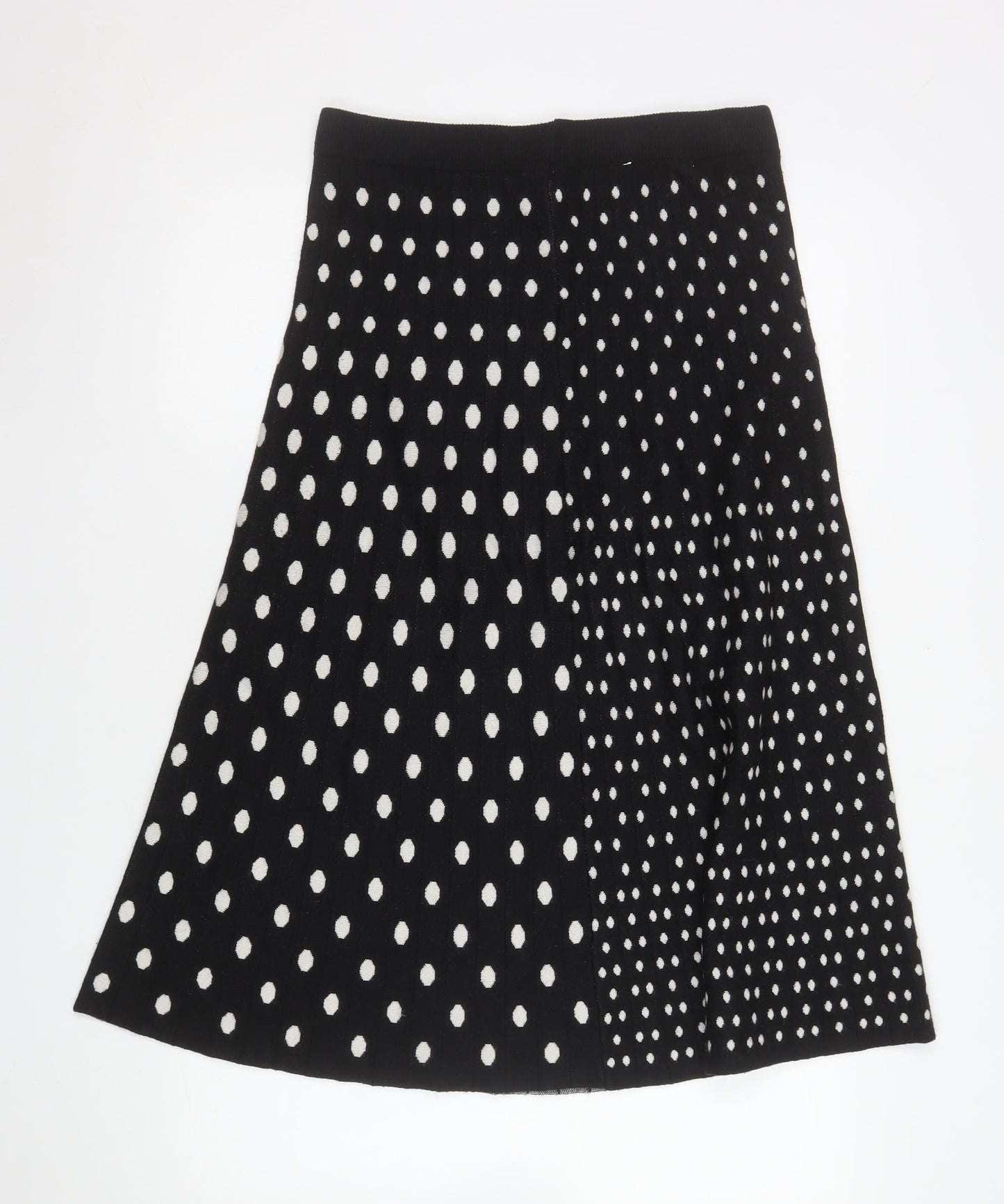Izabel London Women Black White Polka Dot A-Line Skirt Size 14 XL