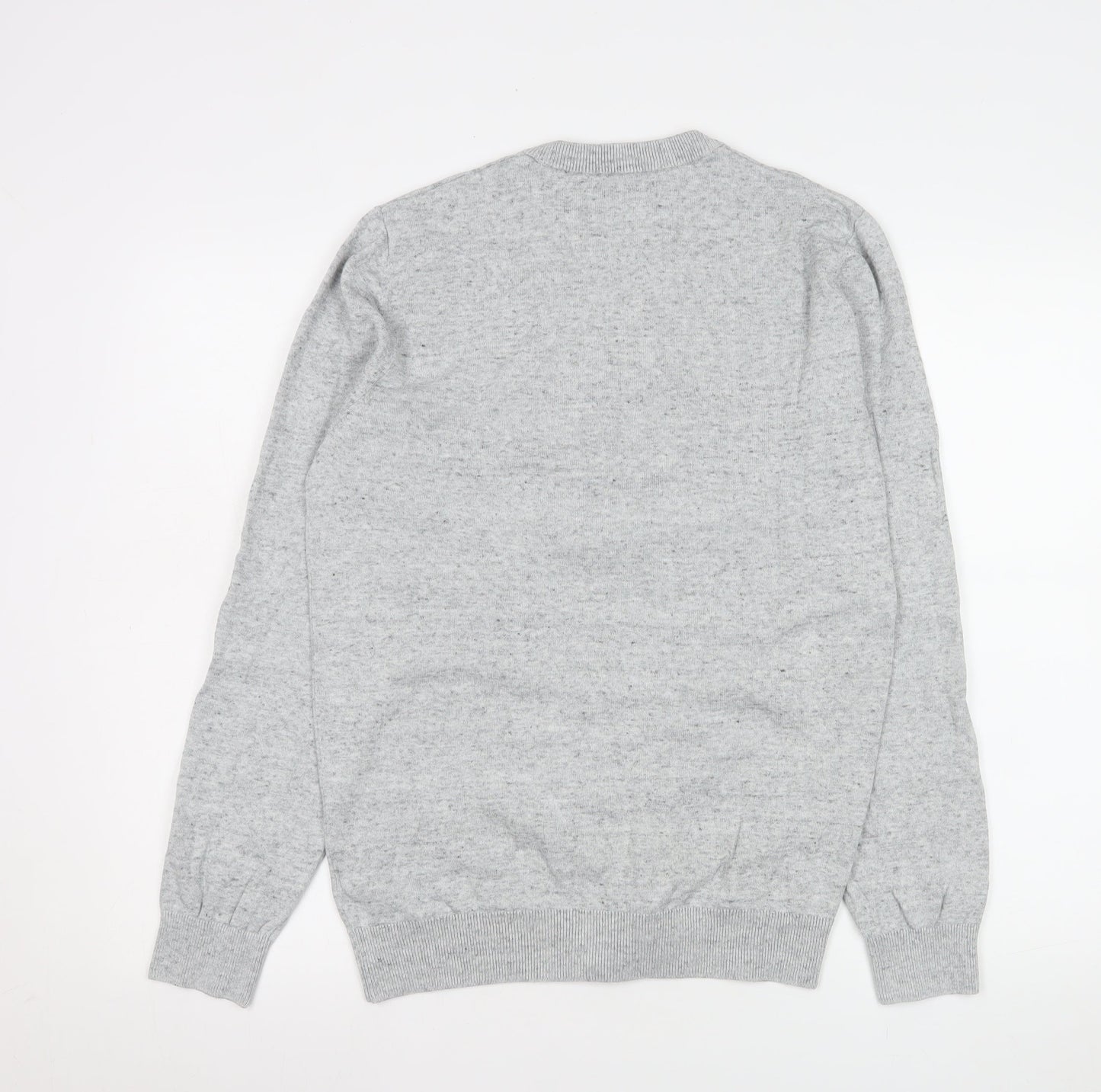 Marks and Spencer Women Grey Christmas Jumper Size S Cotton Knit