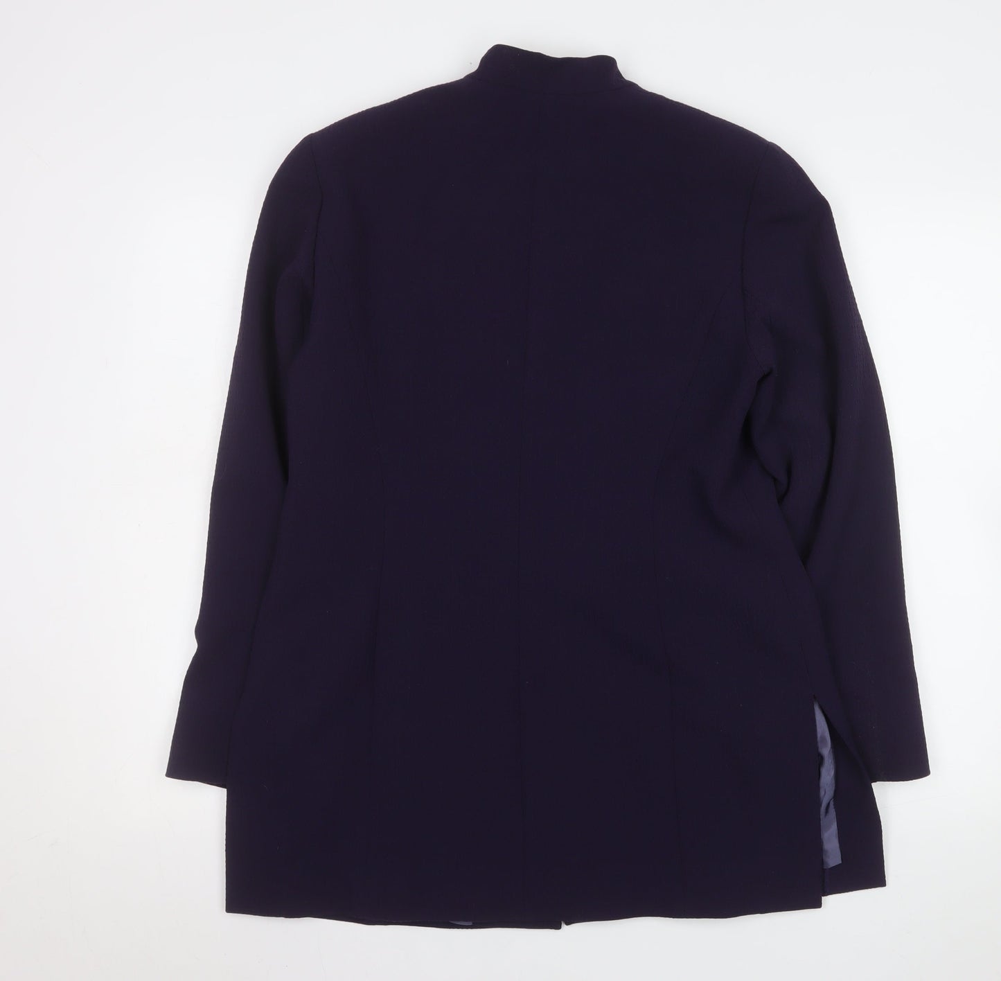 Country Casuals Women Purple Wool Blend Mid-Length Blazer Size 12