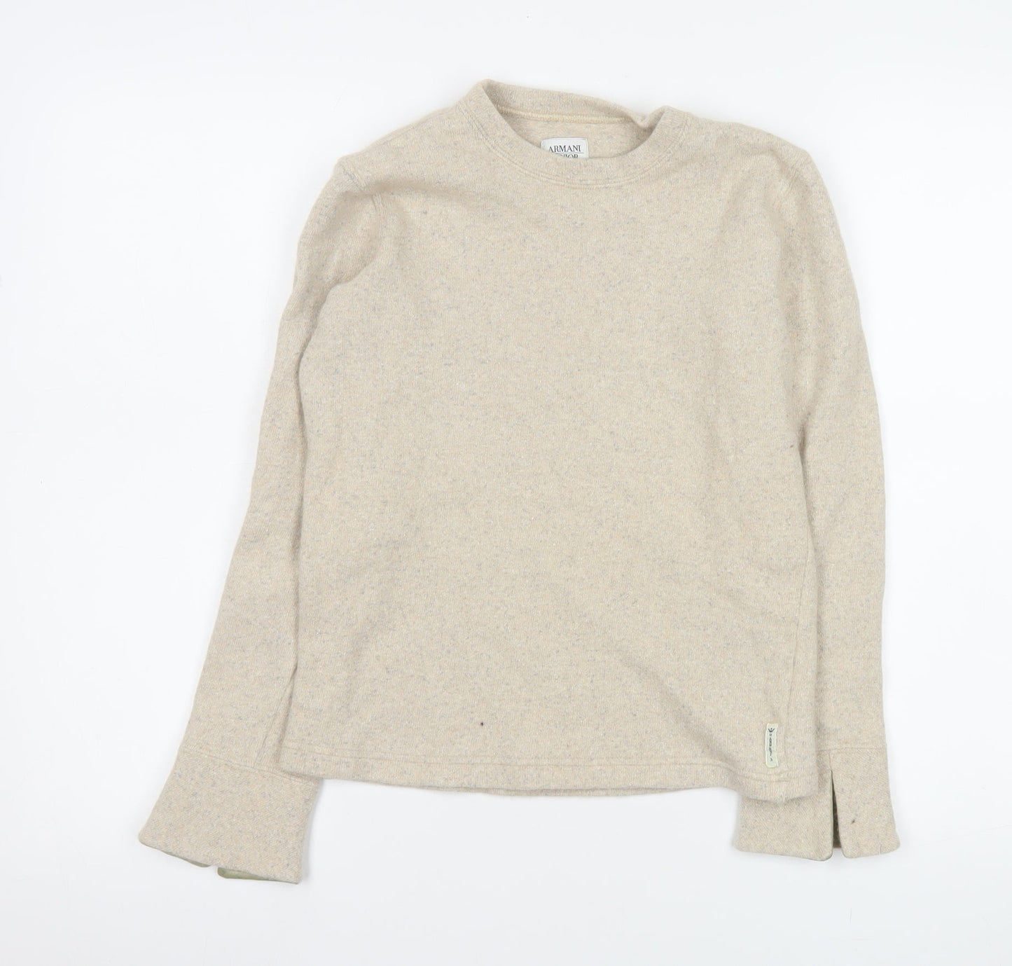 Armani Junior Beige Wool Crew Neck Pullover Jumper L Teens