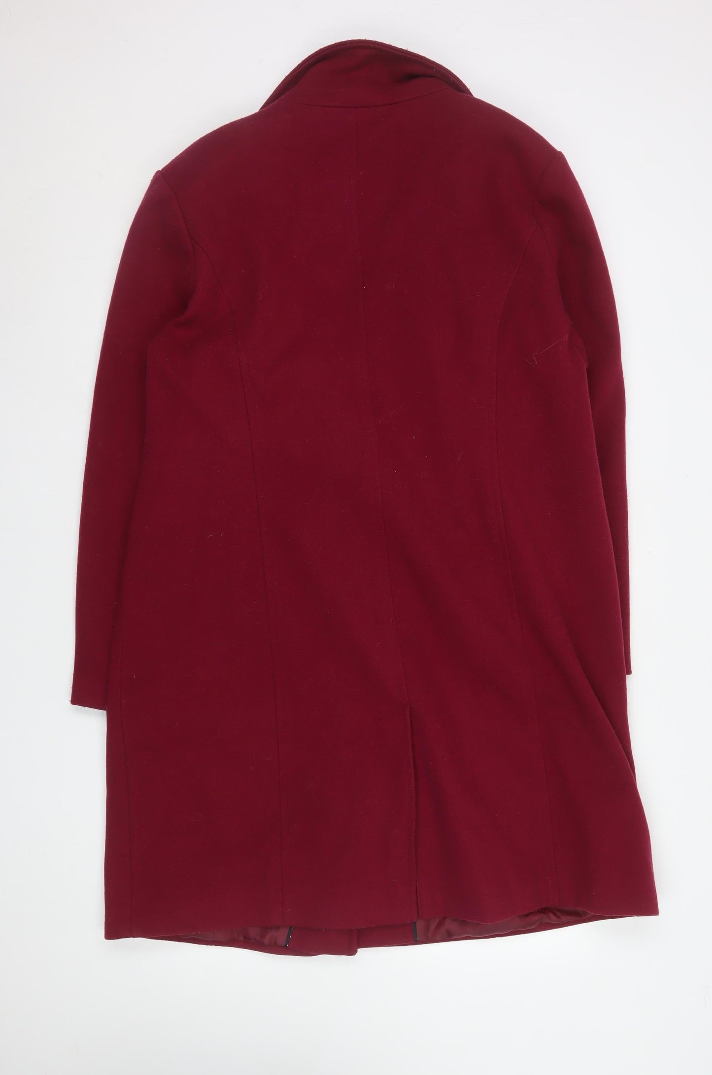 George Women Red Long Overcoat Coat Size 18 Polyester Lined Single-Breasted
