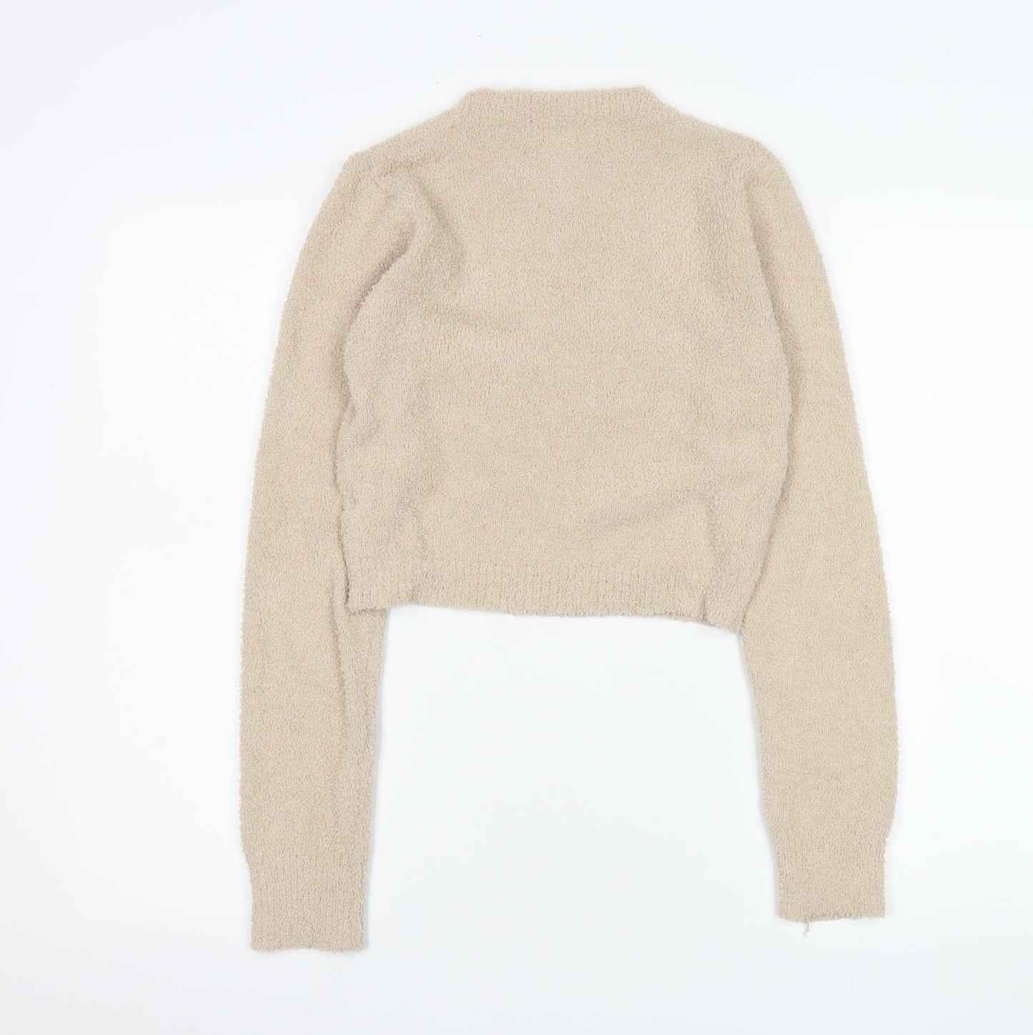 Missy Empire Womens Beige Pullover Sweater UK 10 Long Sleeve Soft Knit