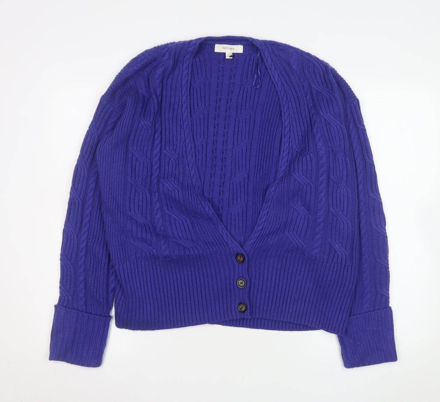 Marks and Spencer Women’s Purple Cable-Knit Cardigan Size 18
