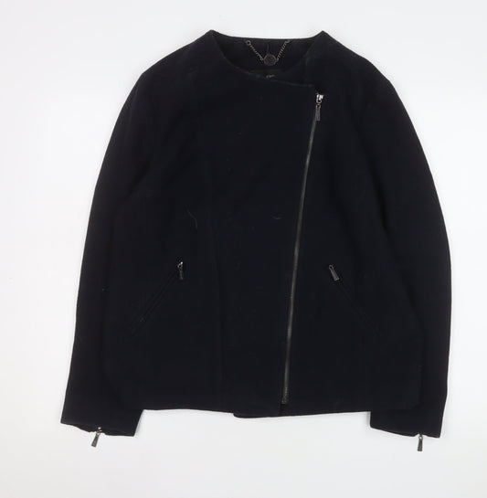 Marks and Spencer Women’s Black Wool Biker Jacket UK 12