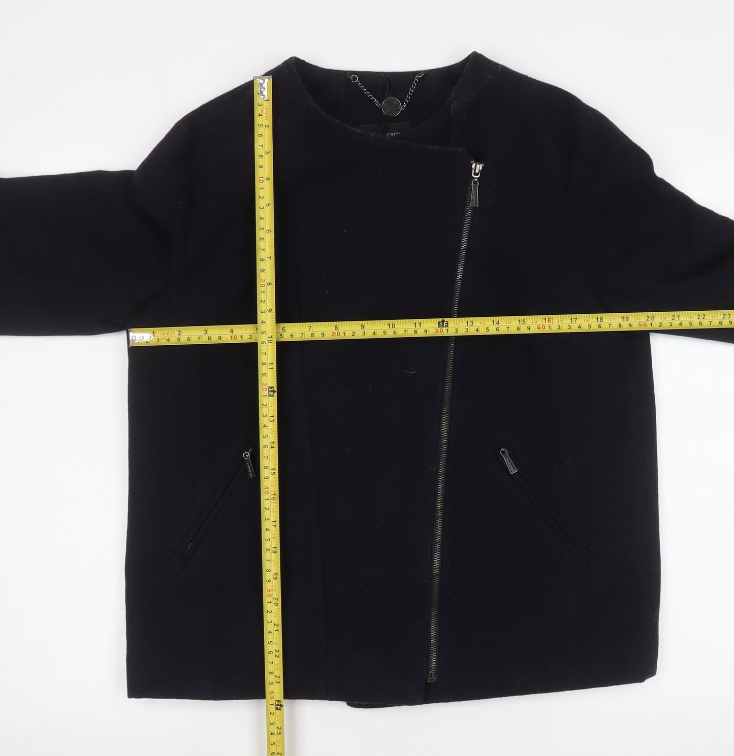 Marks and Spencer Women’s Black Wool Biker Jacket UK 12