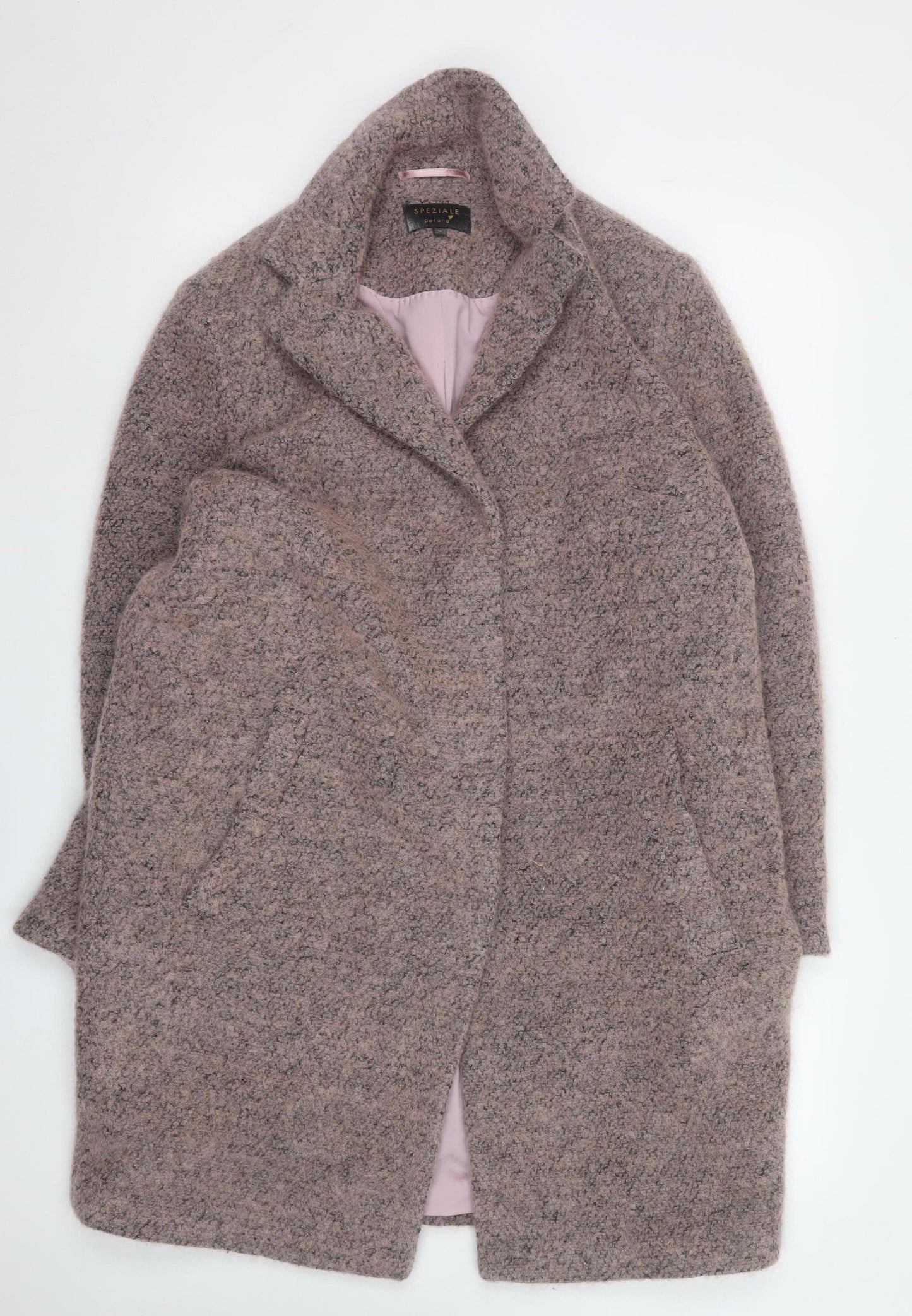 Marks and Spencer Women’s Pink Wool Blend Long Overcoat Size 16