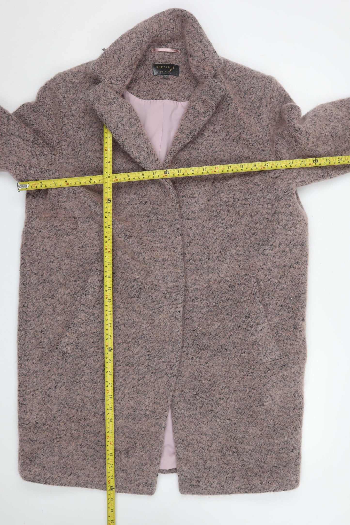 Marks and Spencer Women’s Pink Wool Blend Long Overcoat Size 16