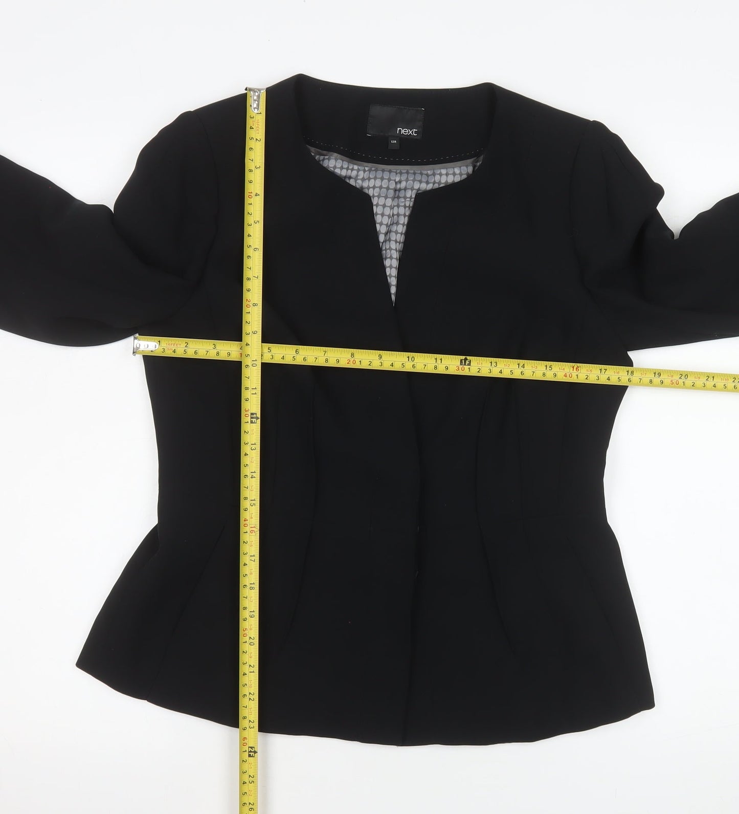 Next Women's Black Size 12 Regular Suit Jacket Polyester Lined Workwear