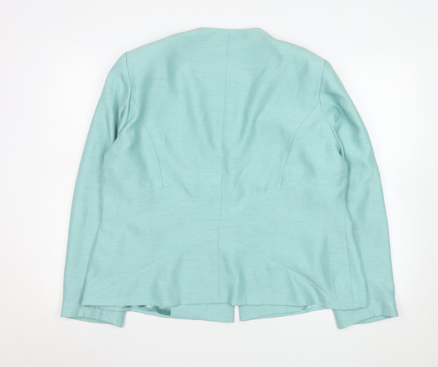 Jacques Vert Women Aqua Blue Jacket UK 20 Polyester Lined Tailored Blazer