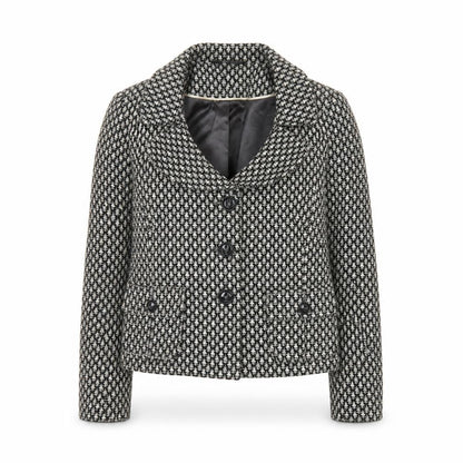 Tu Women Black & White Houndstooth Blazer Size 12 Wool Blend Lined Jacket