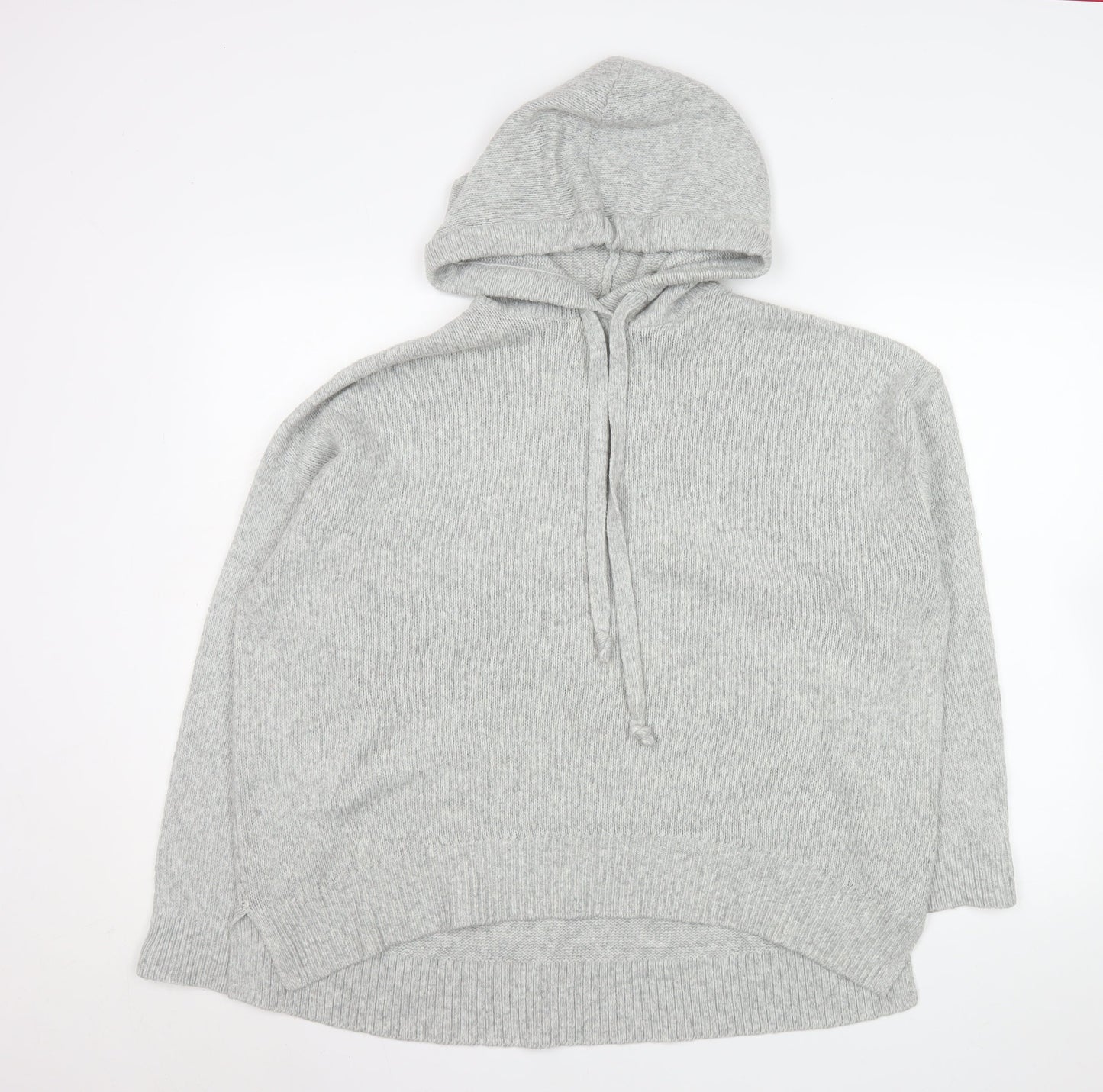 H&M L.O.G.G. Mens Grey Hooded Knit Pullover Jumper XS