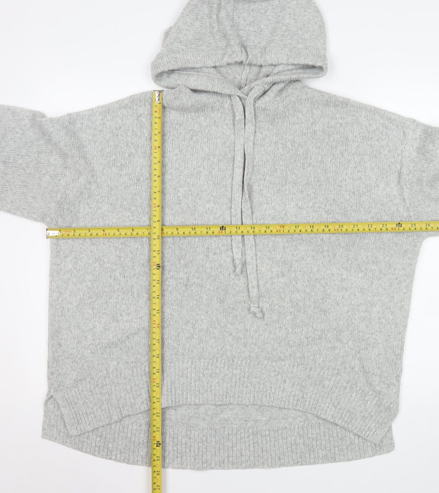 H&M L.O.G.G. Mens Grey Hooded Knit Pullover Jumper XS