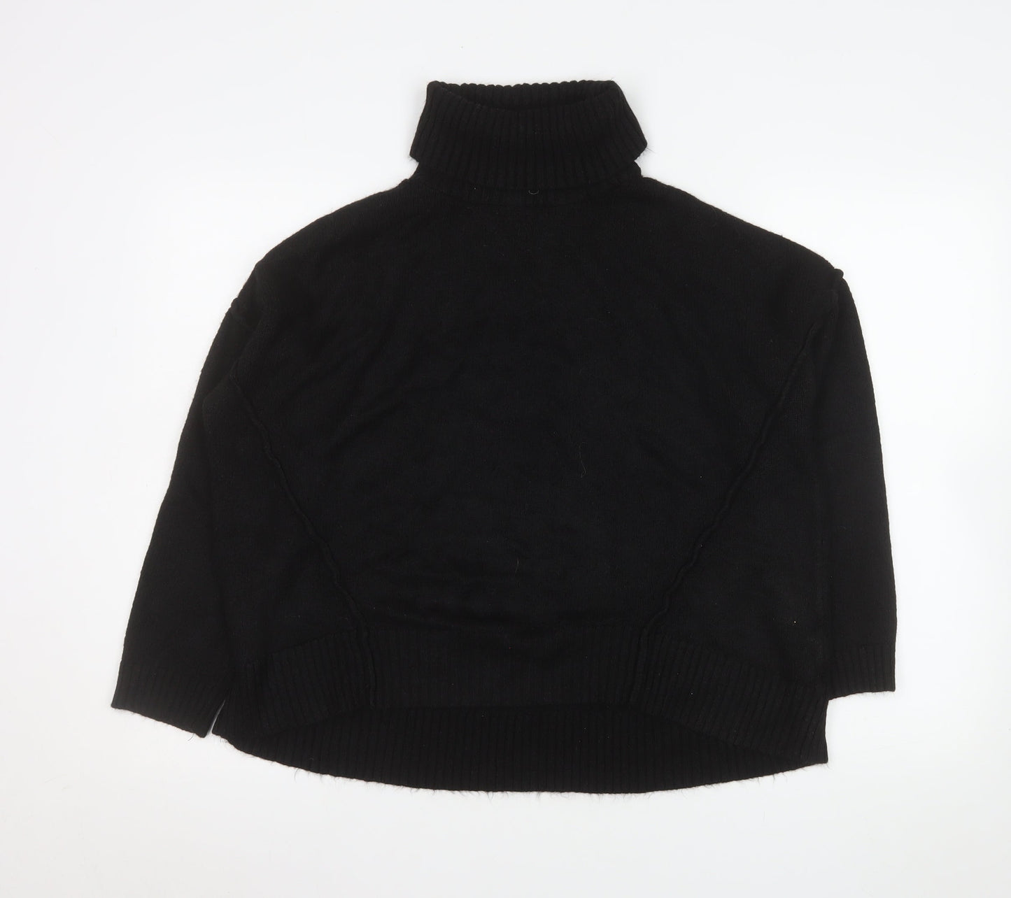 New Look Women Black Roll Neck Relaxed Knit Jumper Size S