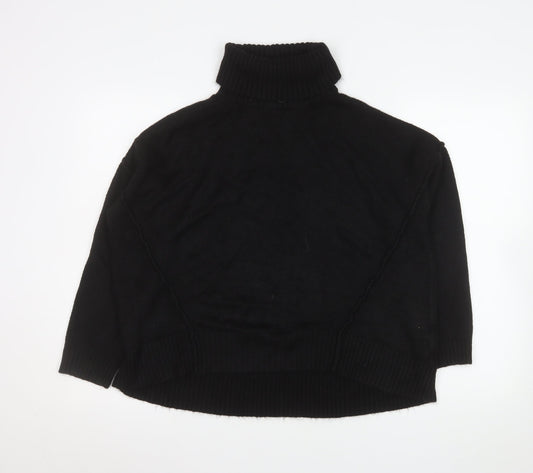 New Look Women Black Roll Neck Relaxed Knit Jumper Size S