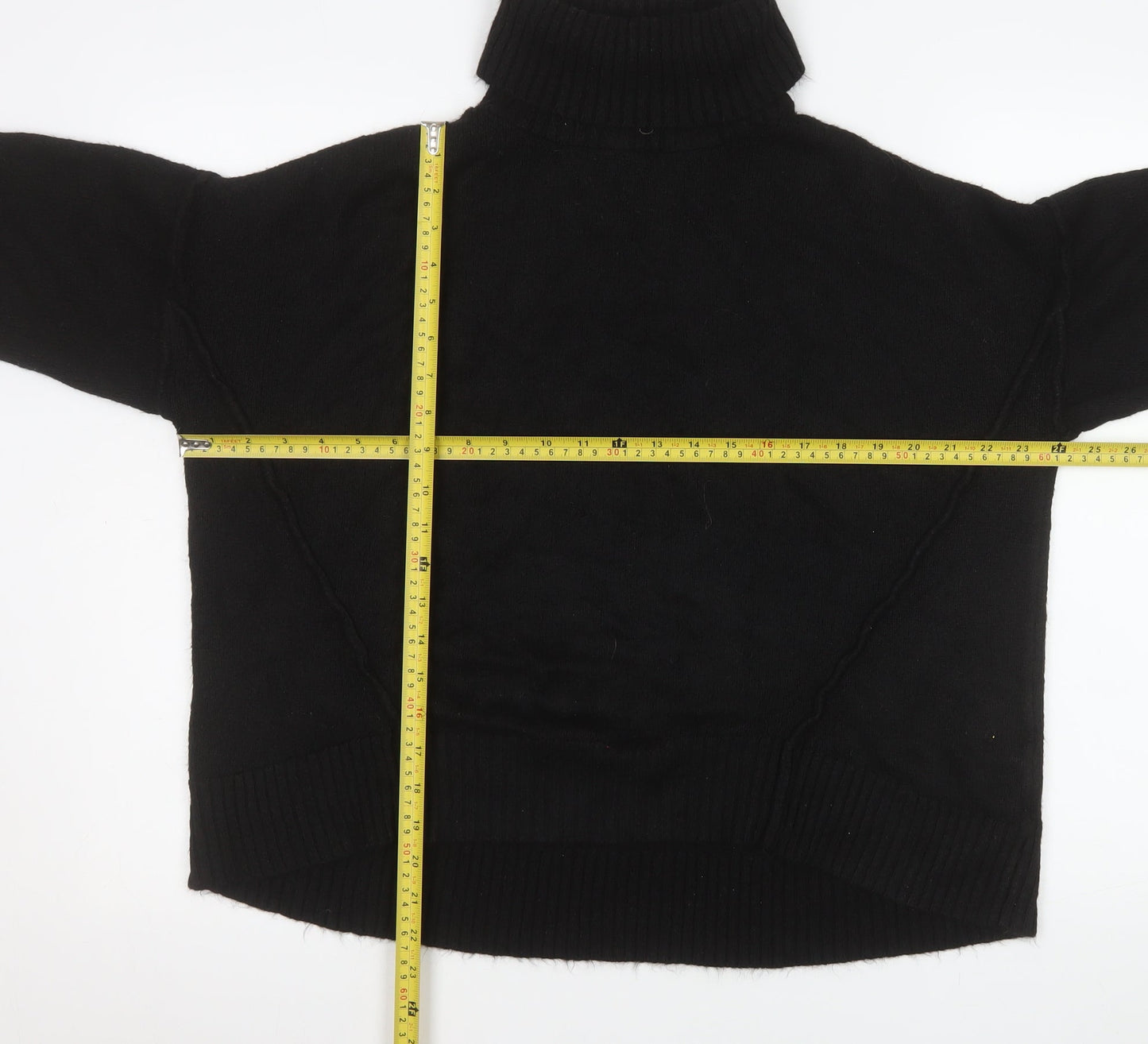 New Look Women Black Roll Neck Relaxed Knit Jumper Size S