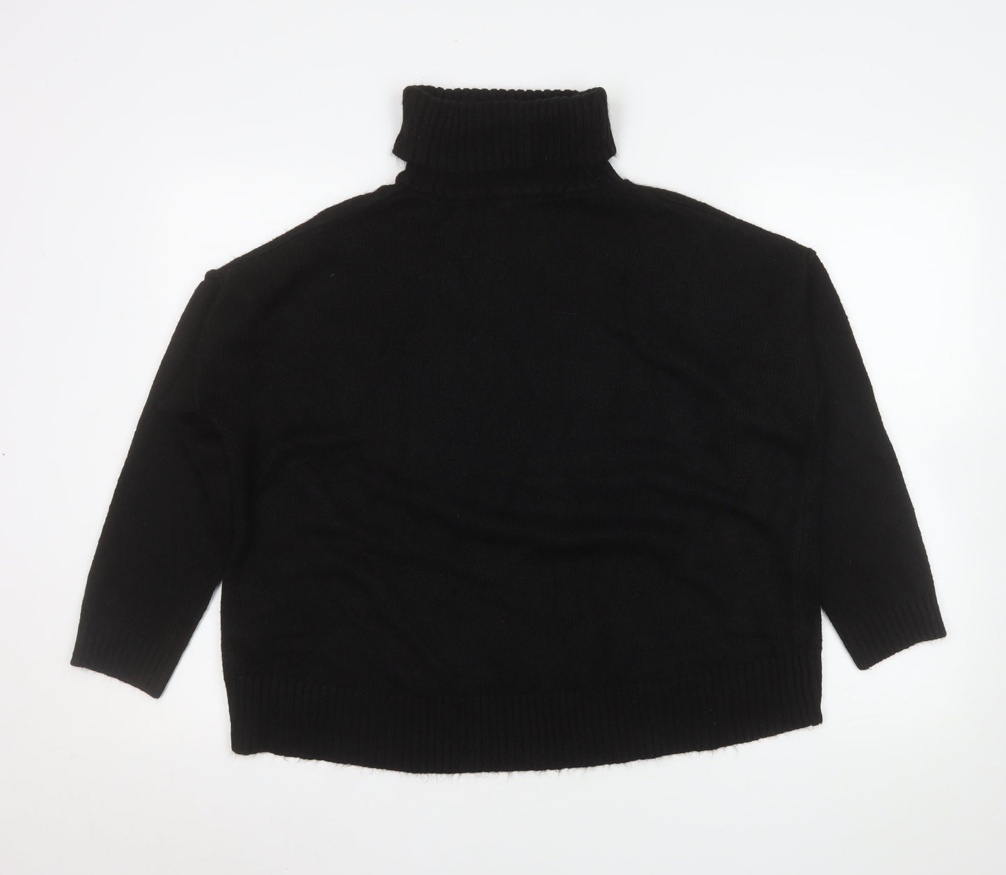 New Look Women Black Roll Neck Relaxed Knit Jumper Size S