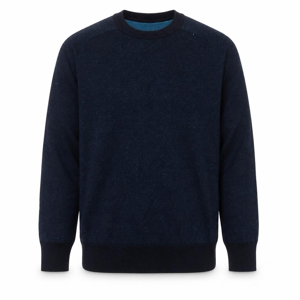 Howick Men Blue Cotton Crew Neck Pullover Jumper Size S