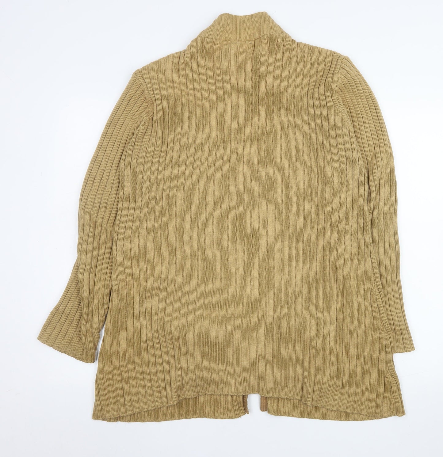 Next Men's Beige Ribbed Cotton Full Zip Jacket Size L