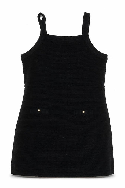 H&M Women Black Knit Pinafore Dress 3XL Cotton Blend Casual