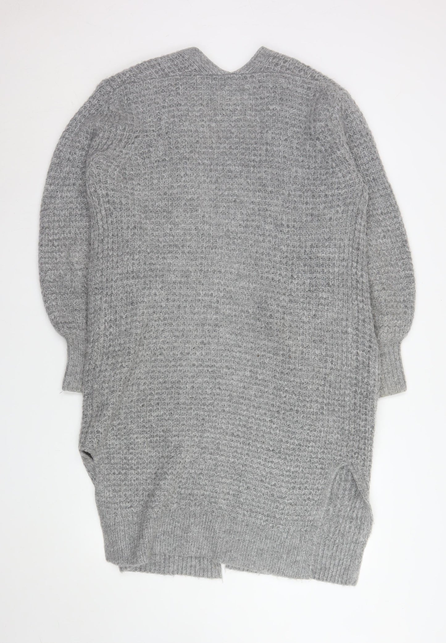 Abercrombie & Fitch Women Grey Chunky Knit Longline Cardigan M