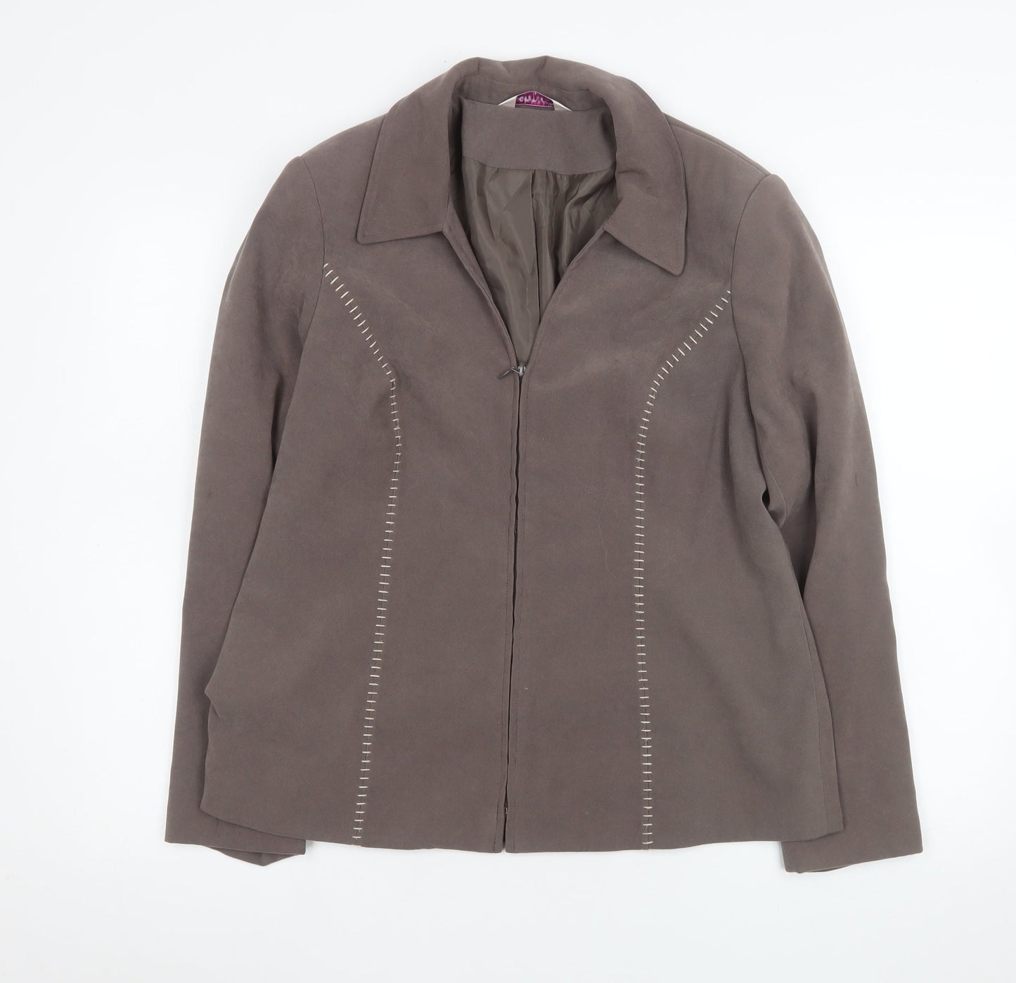 Bonmarché Women's Brown Size 14 Lined Zip-Up Jacket
