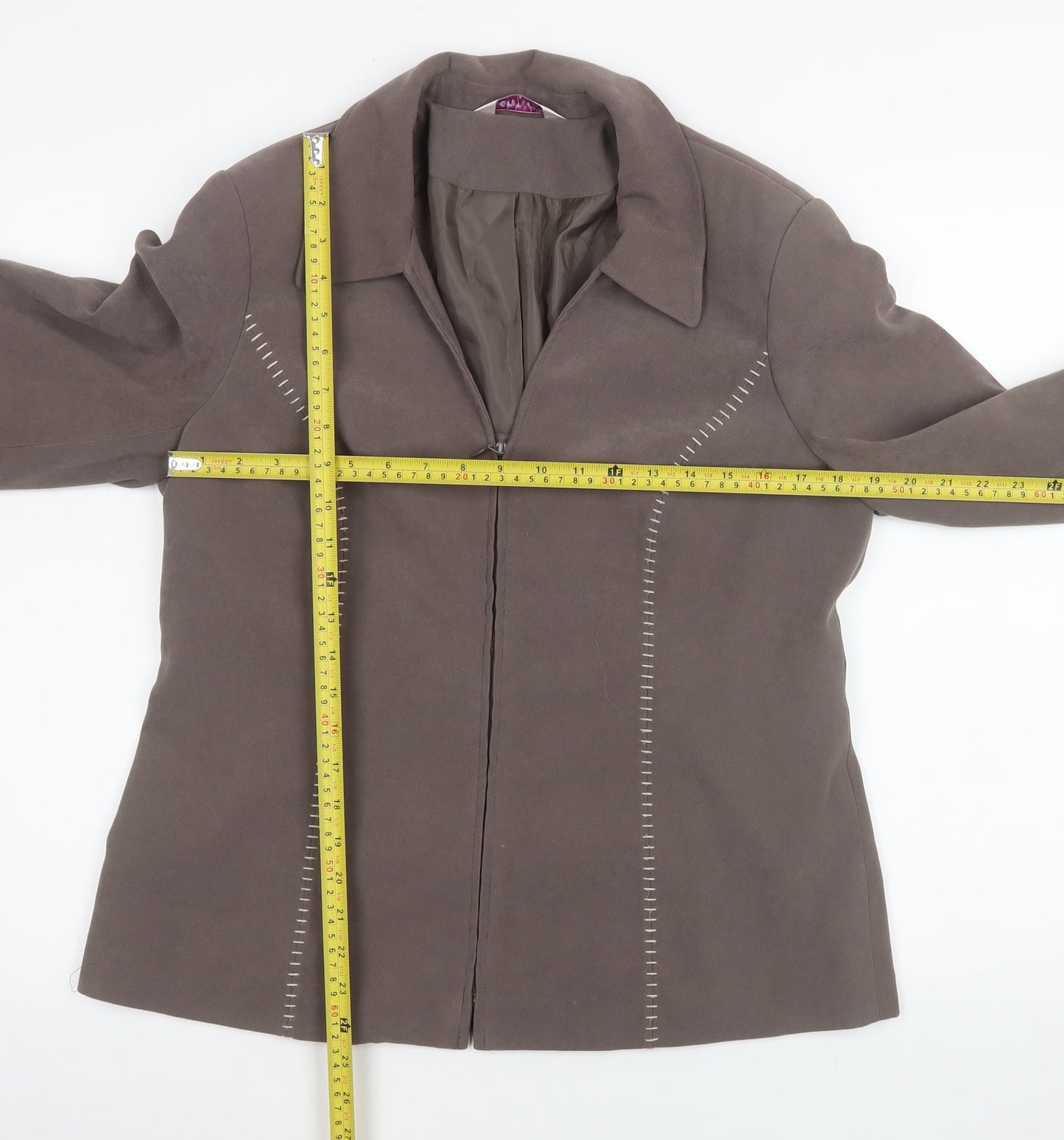 Bonmarché Women's Brown Size 14 Lined Zip-Up Jacket