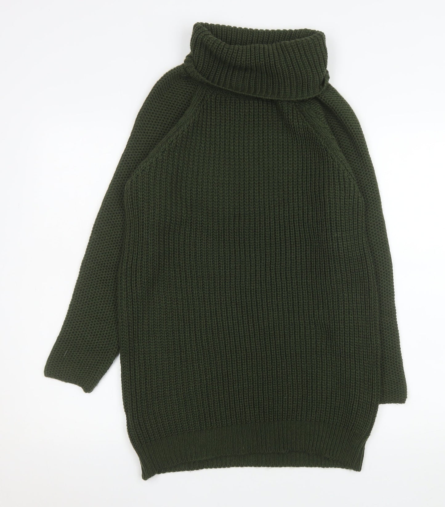 MISSPAP Women Green Roll Neck Long Sleeve Knit Jumper Dress Size 8