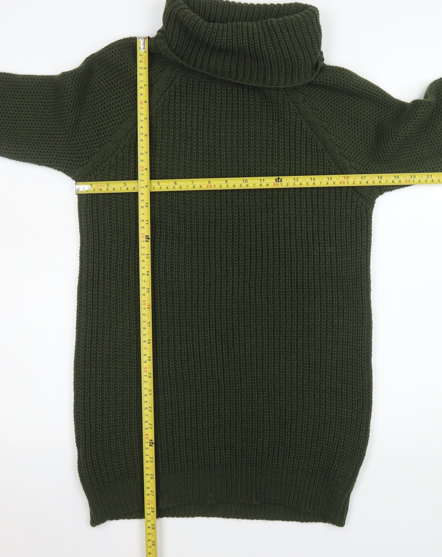 MISSPAP Women Green Roll Neck Long Sleeve Knit Jumper Dress Size 8