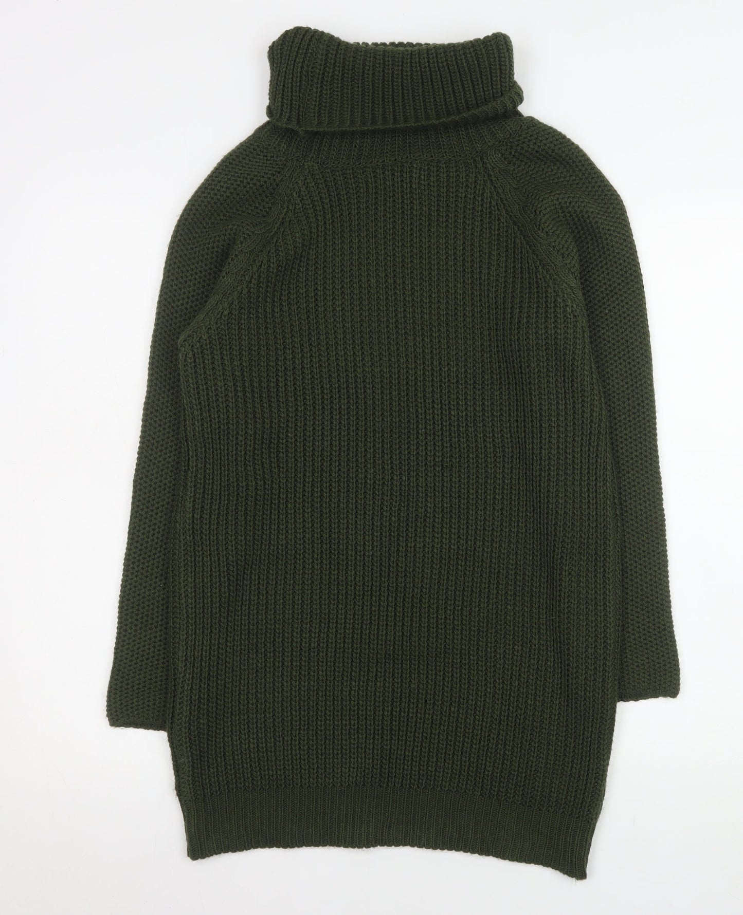 MISSPAP Women Green Roll Neck Long Sleeve Knit Jumper Dress Size 8