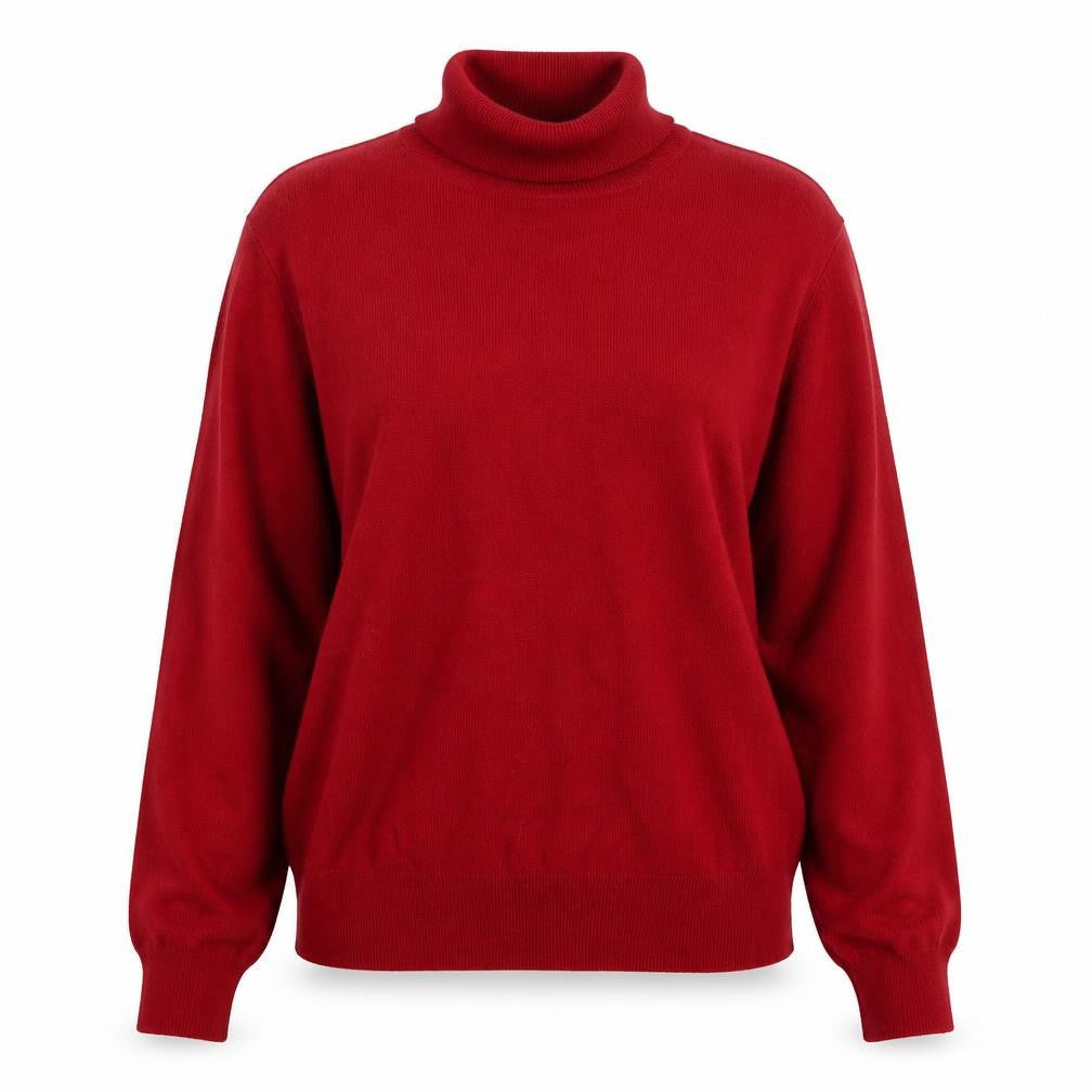 Monsoon Women’s Red Roll Neck Cotton Blend Jumper Size 12