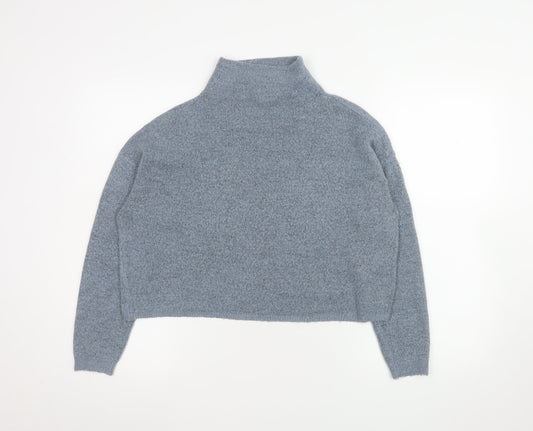 New Look Women Grey Mock Neck Long Sleeve Pullover Jumper Size S