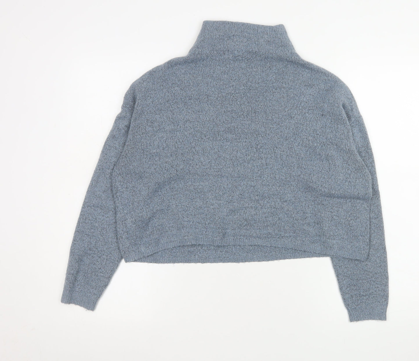 New Look Women Grey Mock Neck Long Sleeve Pullover Jumper Size S