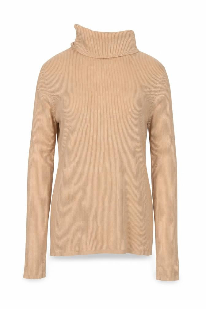 Marks & Spencer Women’s Beige Roll Neck Long Sleeve Slim Knit Jumper Size 8