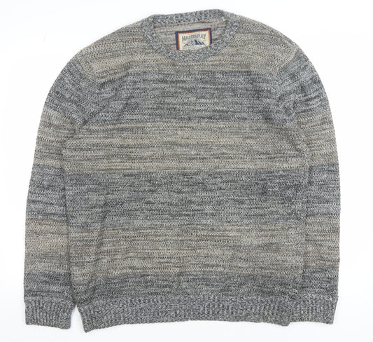 Mantaray Men's Grey Cotton Knit Crew Neck Jumper Size L