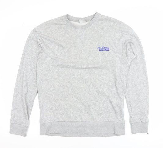 Jack & Jones Mens Grey Core Logo Pullover Sweatshirt Size S