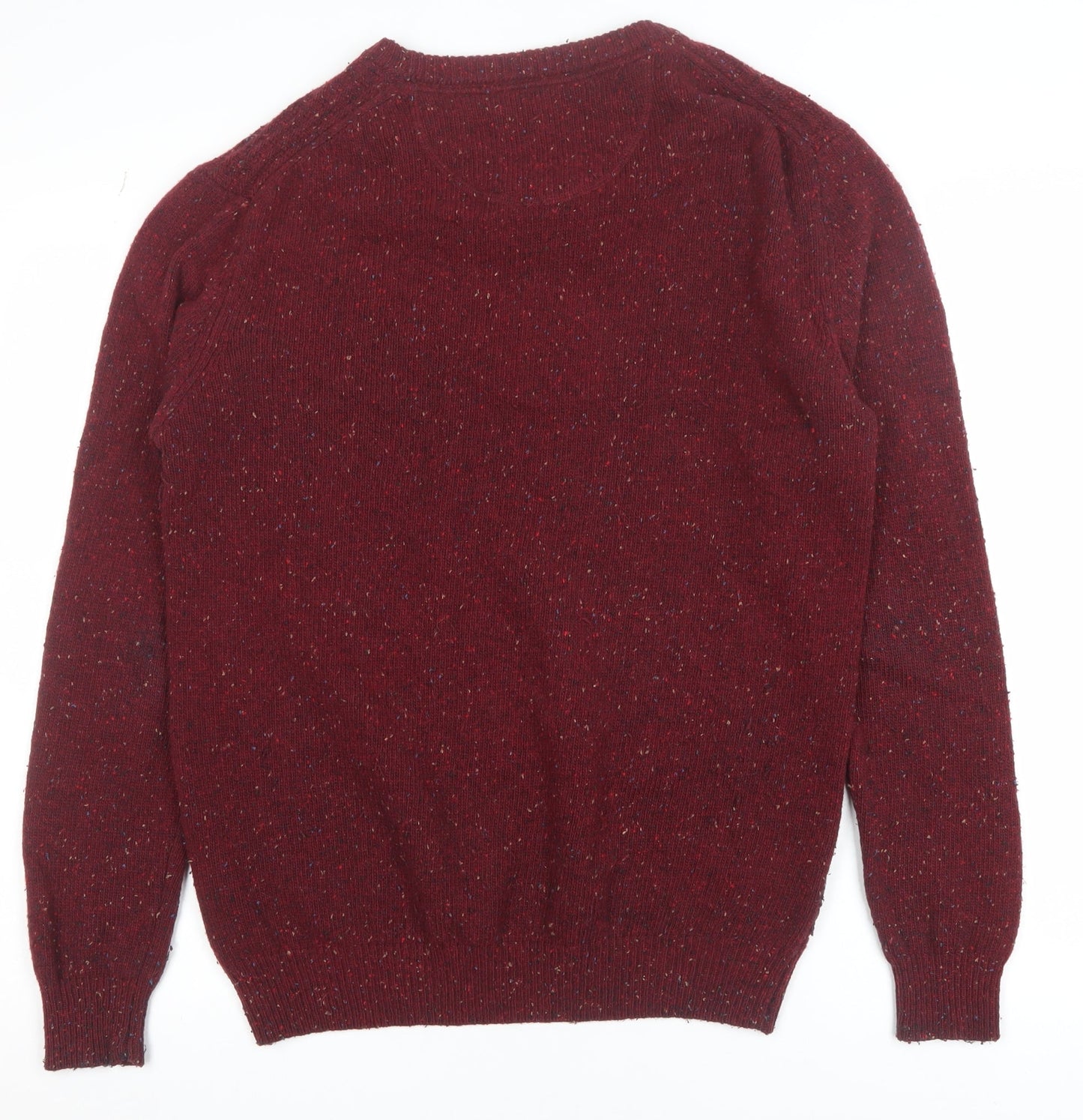 Baileys Men's Red Wool Blend Crew Neck Pullover Jumper Size L