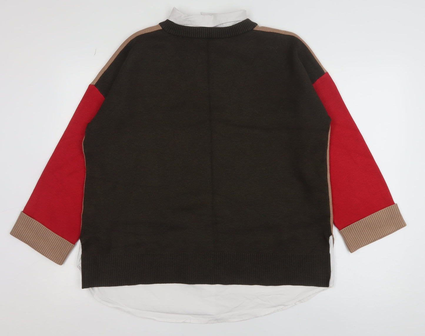 Next Women’s Beige Colour Block Pullover Jumper Size 16