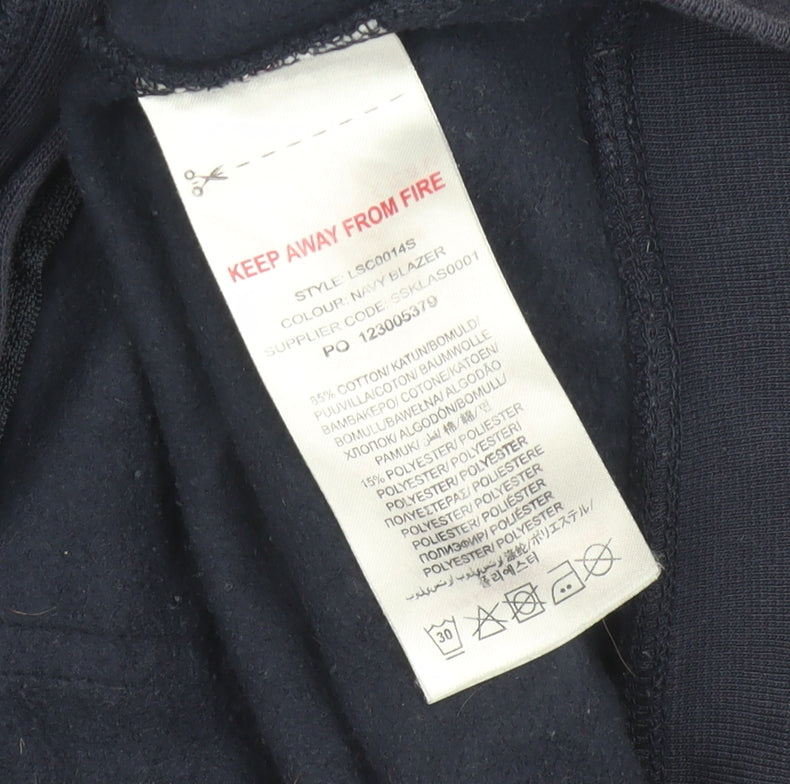 Lyle & Scott Junior Boys Navy Blue Full Zip Hoodie 14-15 Years Cotton Blend