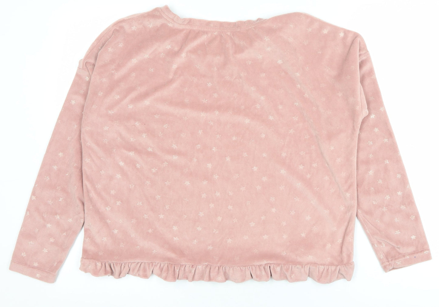 A La Mode Women's Pink Velour Star Pyjama Top Size 12
