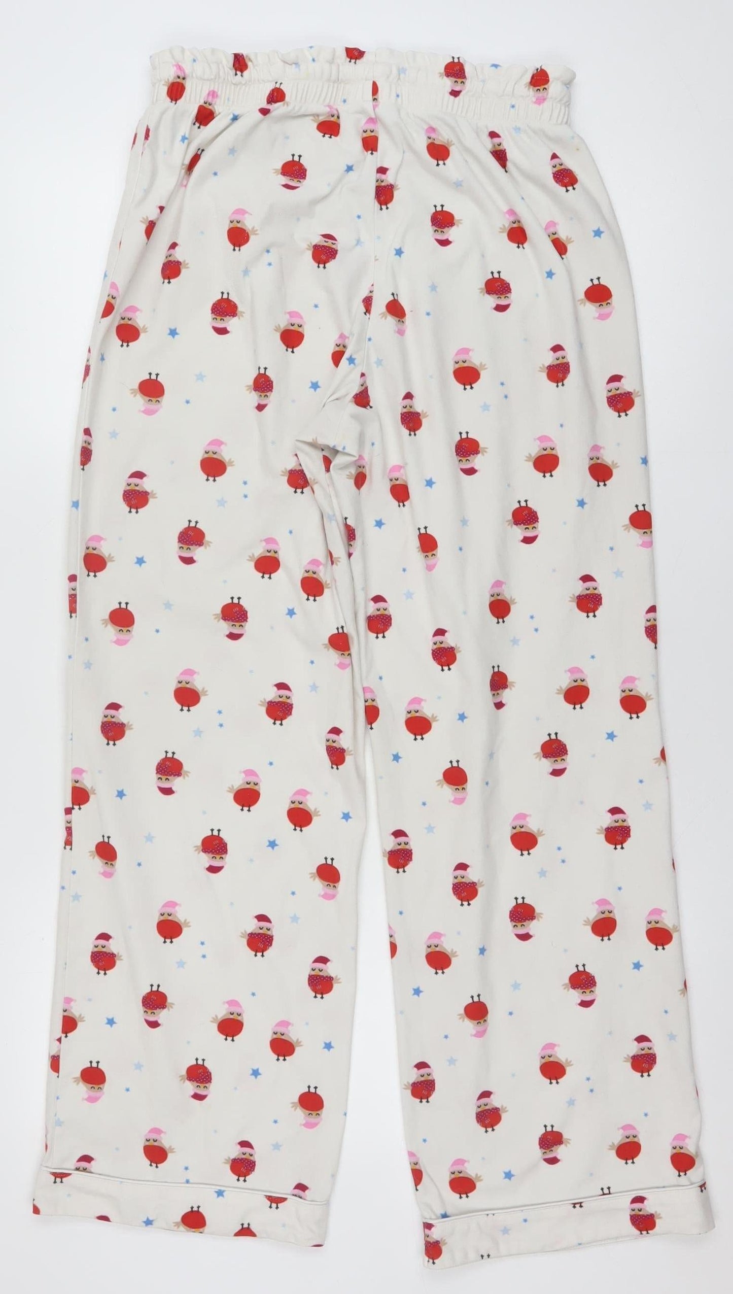 Boux Avenue Women’s White Christmas Robin Print Pyjama Pants UK 10
