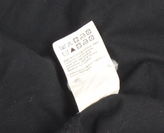 River Island Men's Black Cotton Button-Up Long Sleeve Shirt Size M