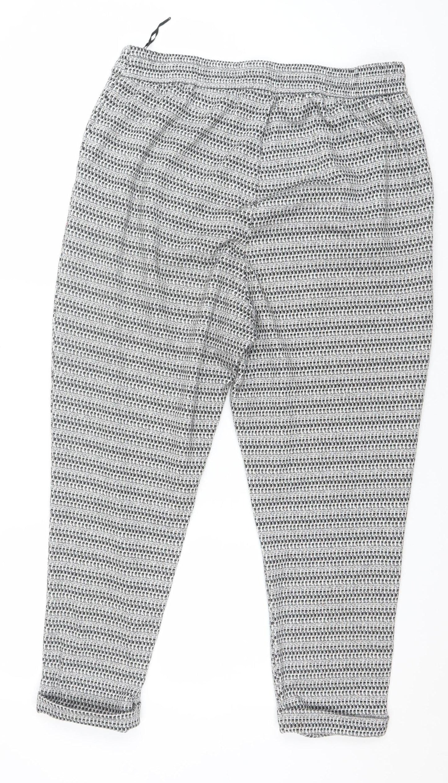 F&F Womens Grey Geometric Tapered Trousers Size 18